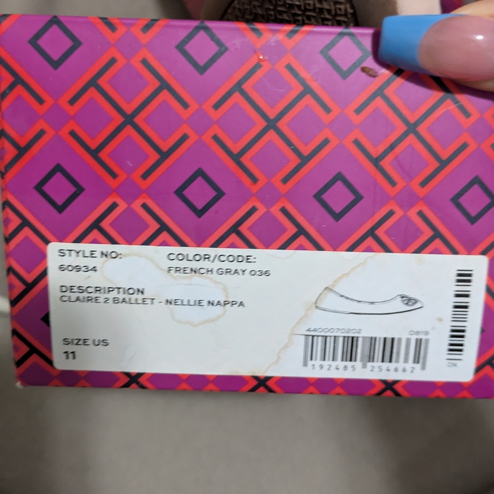 Tory Burch French Gray Claire Ballet Flats